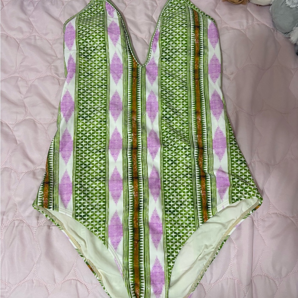 Green and Purple Patterned women’s One Piece
